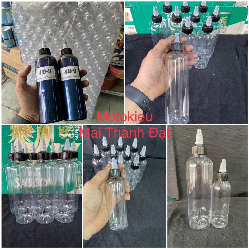 Chai Nhựa Trong Nắp Vặn Chuyên Dụng Đựng Sơn Và Tinh Màu ( Size 100ML - 250ML ) Đóng gói 1 Hộp 10 chai