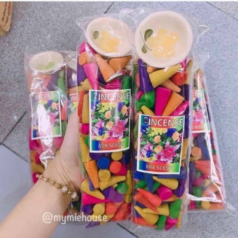 GÓI 100 VIÊN Nụ Trầm Hương KÈM CHÉN THÁI LAN CHÍNH HÃNG