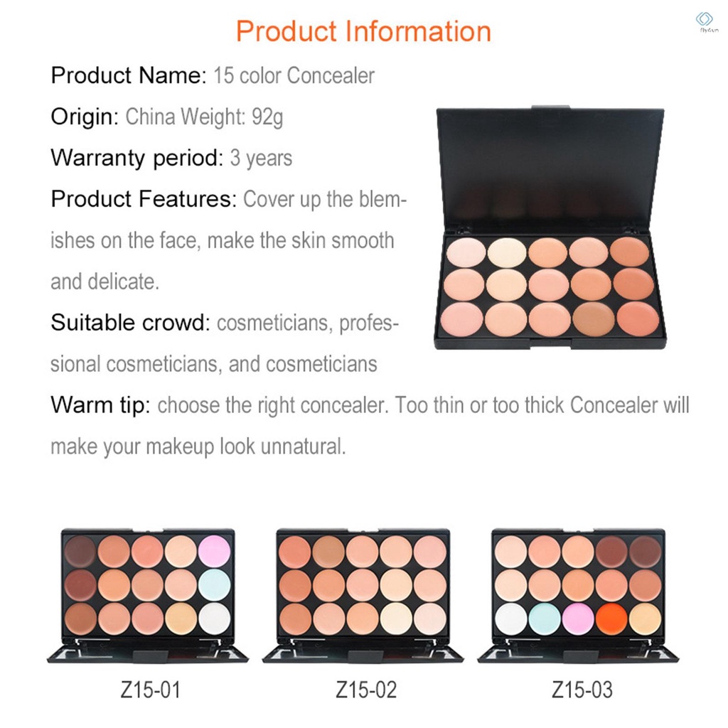 Bảng kem che khuyết điểm 15 màu chống nước chuyên nghiệp
 | BigBuy360 - bigbuy360.vn