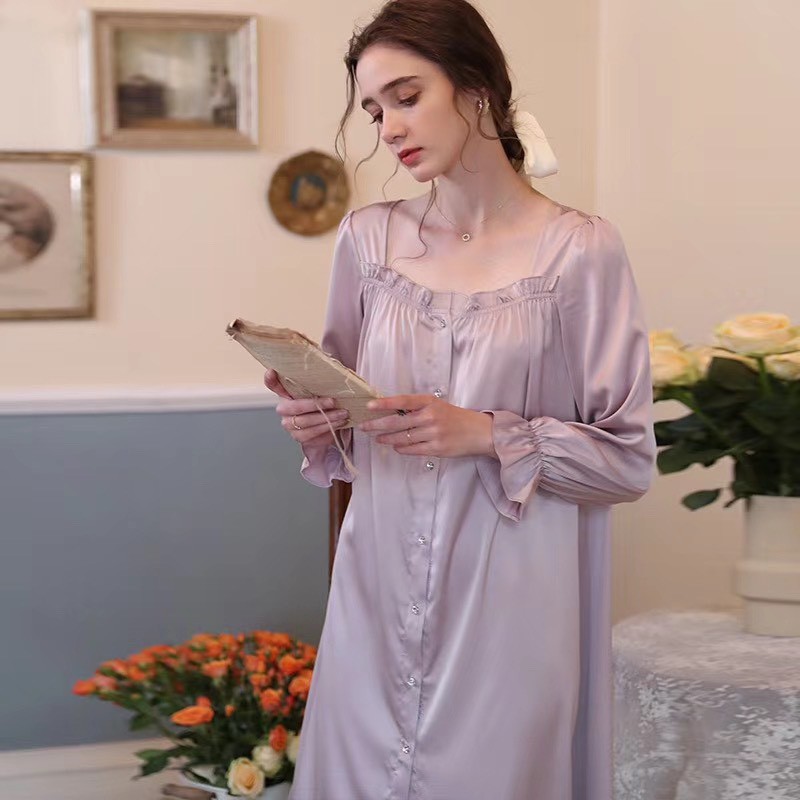 Đầm ngủ lụa thiết kế cao cấp phong cách công chúa cổ điển | BigBuy360 - bigbuy360.vn