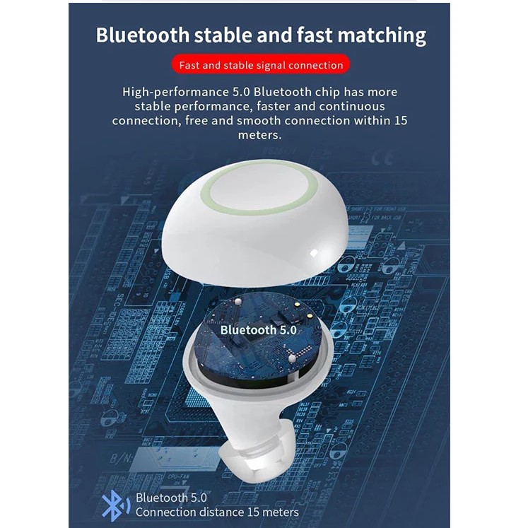 Tai Nghe Bluetooth, Tai Nghe Bluetooth 5.0 S10 TWS Cảm Biến Vân Tay Chống Nước Kiêm Sạc Dự Phòng Cho Điện Thoại