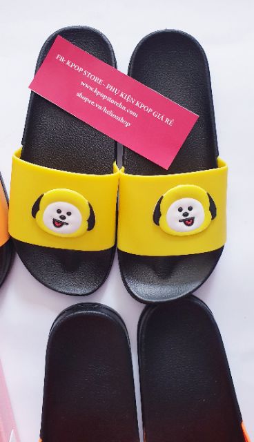 Dép BT21 slipper ver 4, dép Black pink