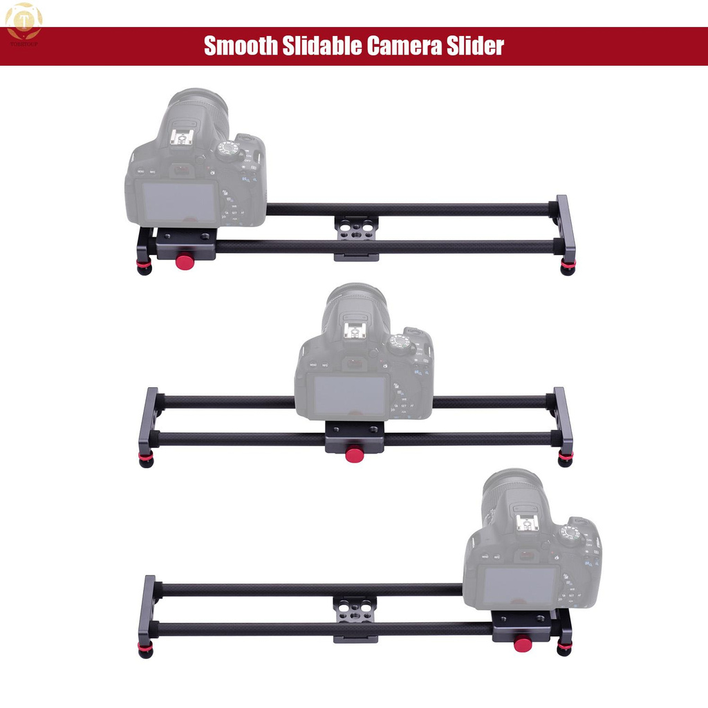 Shipped within 12 hours】 Photography Camera Slider Carbon Fiber Dolly Video Stabilizer Rail 40cm/15.7inch Compatible with Nikon Canon Sony DSLR Camera Camcorder Smartphones Camera Slider [TO]