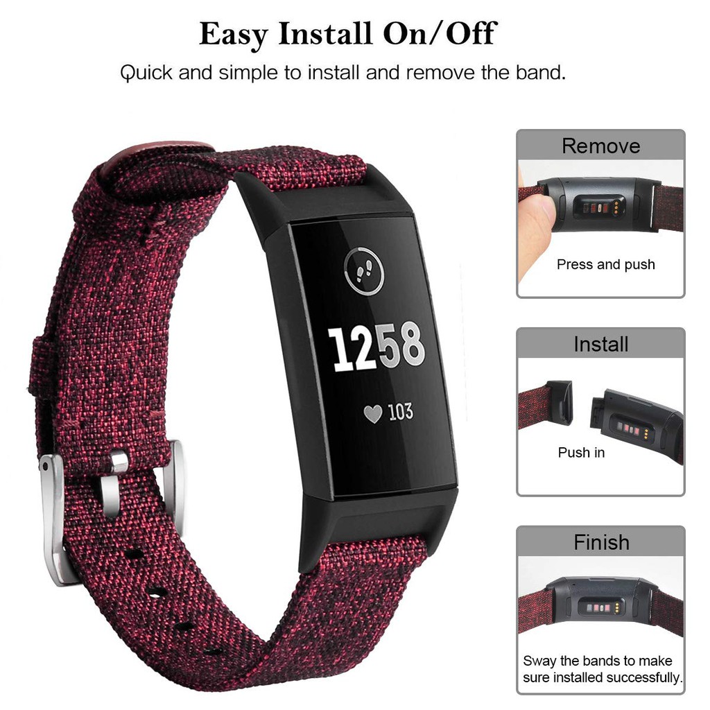 Dây Đeo Nylon Cho Đồng Hồ Thông Minh Fitbit Charge 2 / Charge 3 / Charge 4