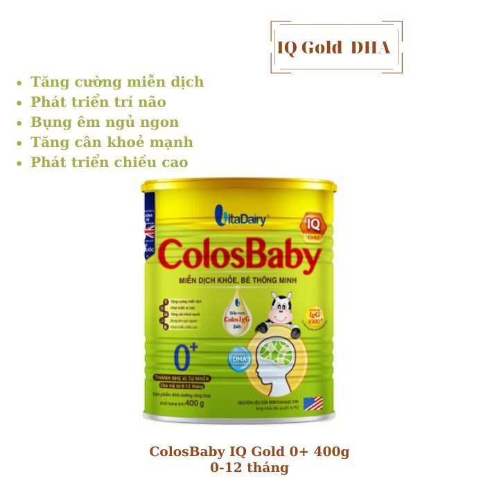 Sữa  Non Cosobabay  IQ 0+ Lon  (400g) (800g)