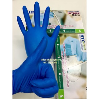 Combo 10 hộp găng tay y tế màu Xanh không bột ( 1 thùng )