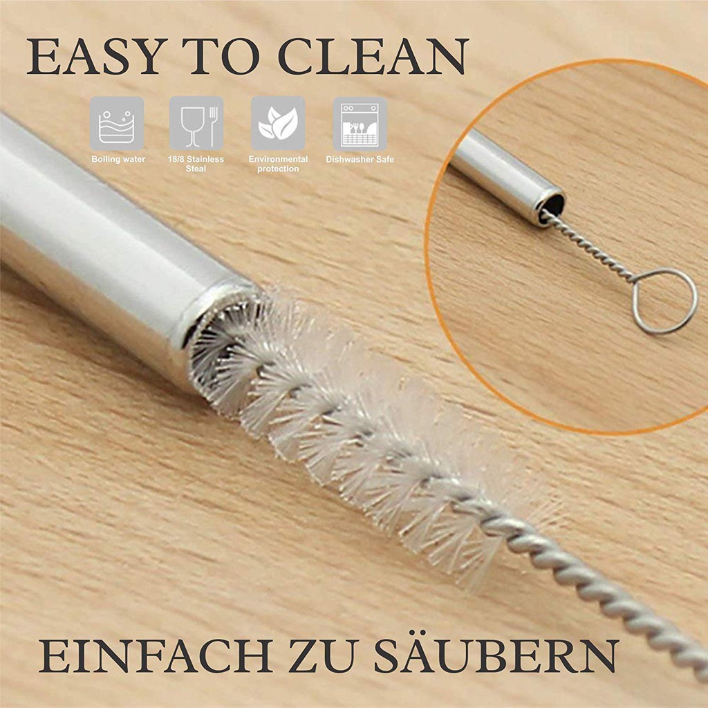 Set 6 Ống Hút Inox WMF Kèm Chổi Cọ Rửa