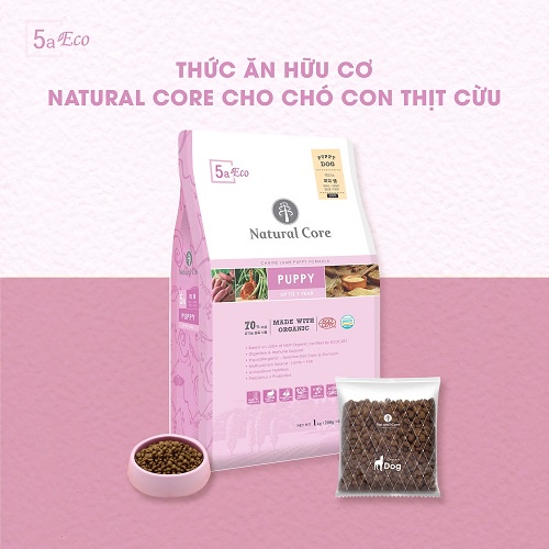 Thức ăn hạt hữu cơ cho chó con và chó mẹ mang thai Natural Core 2.4kg