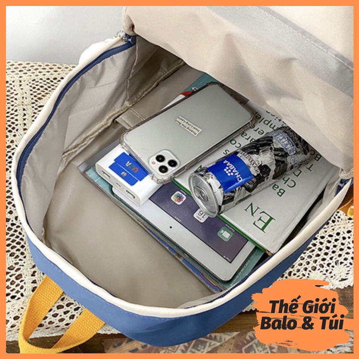 Balo cặp ulzzang basic nữ thời trang đi học đi chơi du lịch giá rẻ đựng vừa laptop canvas PHỐI MÀU | thegioibalo