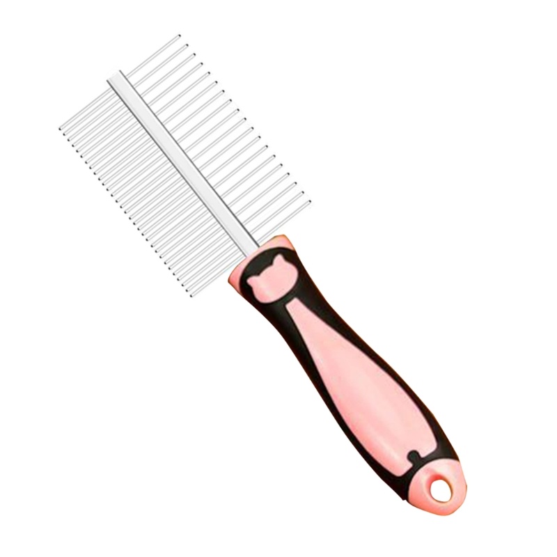 Lược Chải Lông Thú Cưng Hai Mặt Bằng Thép Không Gỉ Có Răng Tròn