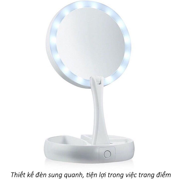 Gương trang điểm có đèn led tròn