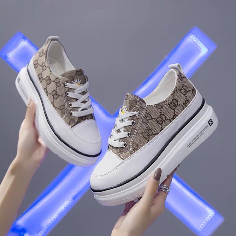 Giày thể thao độn đế hoạ tiết cao 7cm