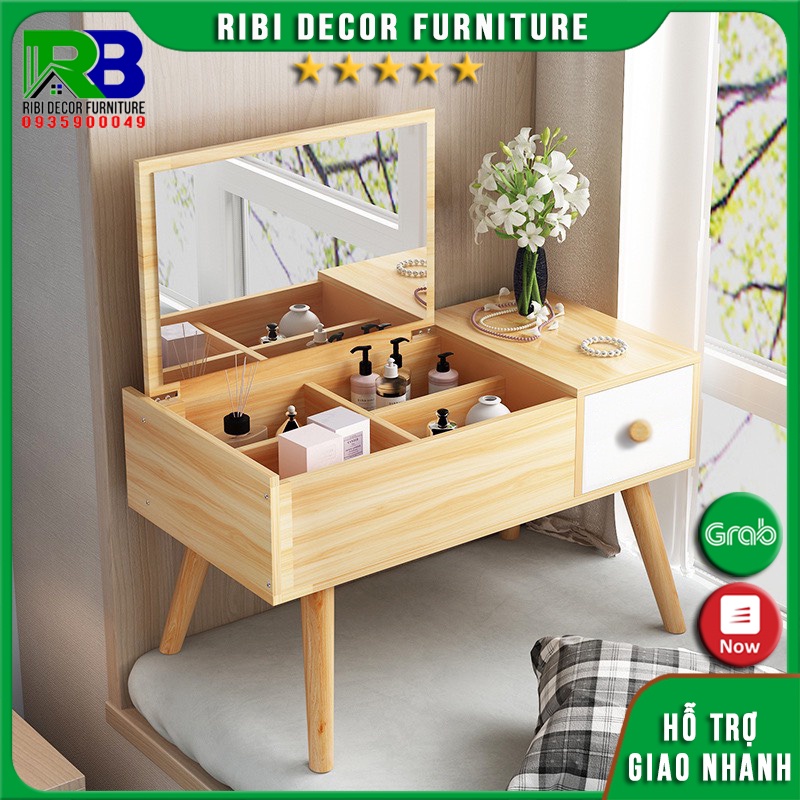 Bàn trang điểm ngổi bệt giá rẻ phong cách Bắc Âu BTĐ025