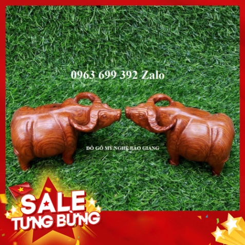 Tượng con Trâu bằng gỗ (một cặp)