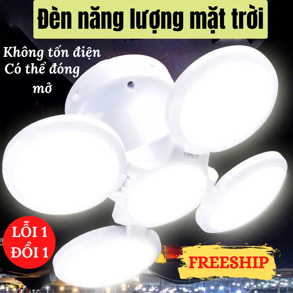 Bóng đèn LED tích điện năng lượng mặt trời 4 cánh chống nước siêu sáng NANALI STORE