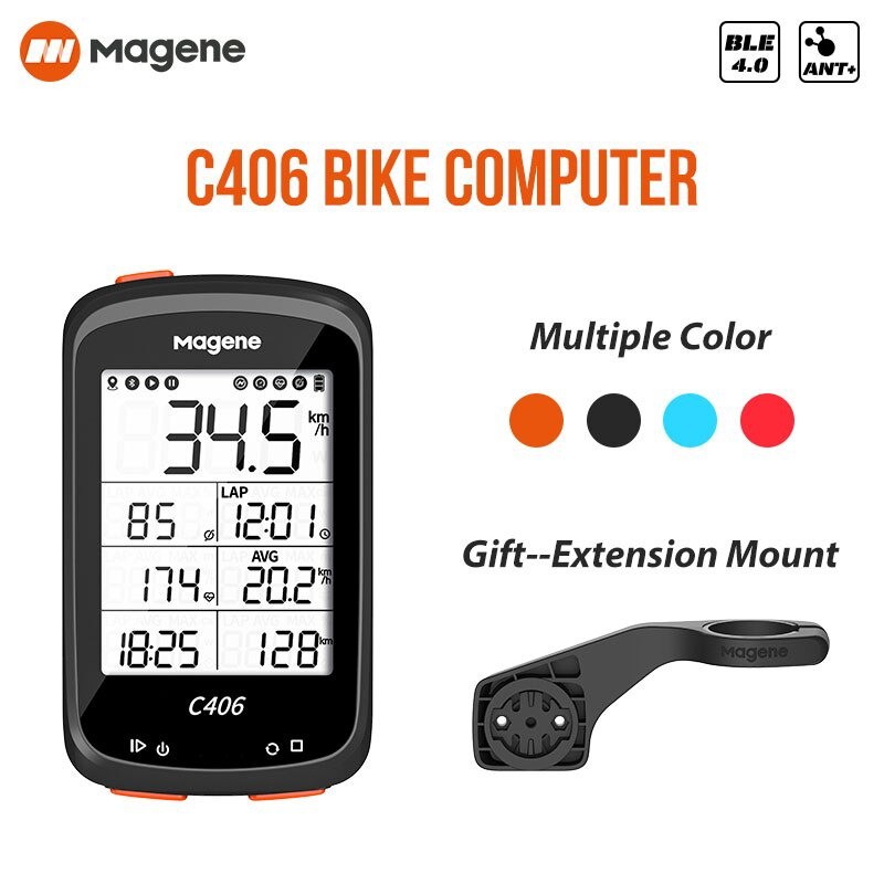 Đồng Hồ Xe Đạp MAGENE C406 ( Bản Full) Kèm Pad  Đồng Hồ Thông Minh Không Dây Kết Nối GPS Bluetooth (ANT + Strava)