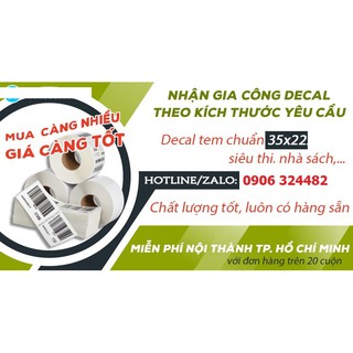 Giấy decal in mã vạch hay còn gọi là giấy in mã vạch chuẩn 35 x22mm