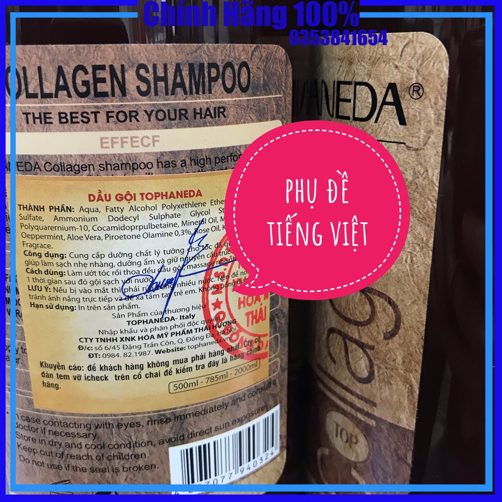 Haneda 785ml haneda collagen cặp dầu gội phục hồi dưỡng ẩm siêu mềm mượt, Mỹ phẩm tóc yến nhi DG25