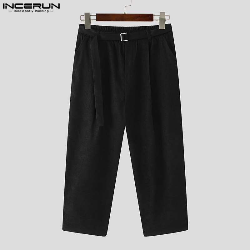 Quần dài INCERUN ống rộng màu sắc thanh lịch cho nam