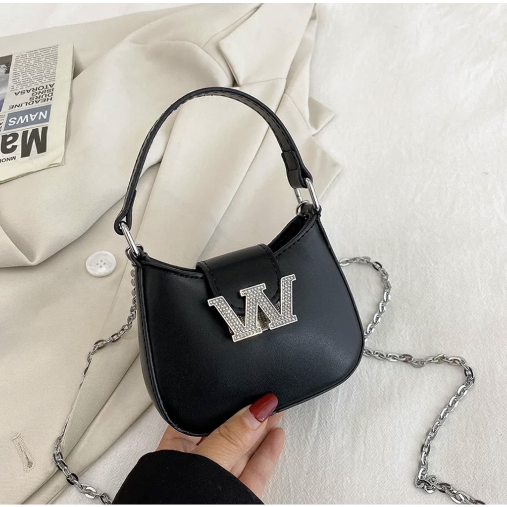 Túi Xách Nữ Túi Kẹp Nách Chữ W 2 SIZE Mẫu Siêu Hottrend - Túi Xách Nữ Đeo Chéo Thời Trang Sang Trọng 2 Màu Trắng Và Đen
