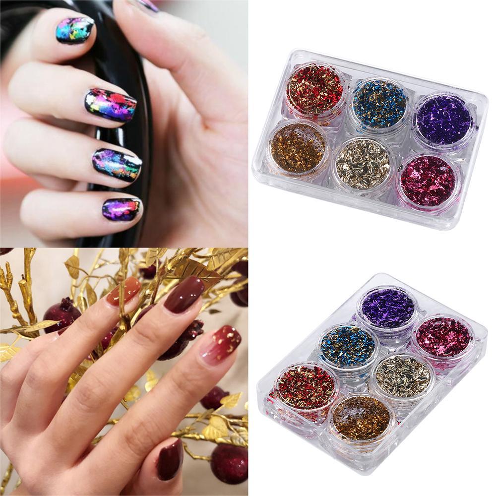 XIANTIN Hộp Kim Tuyến Lấp Lánh Trang Trí Móng Tay Thời Trang