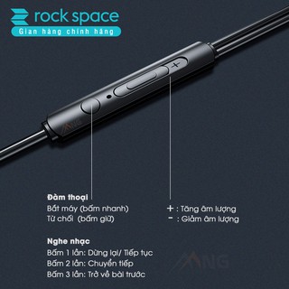 Tai Nghe Nhét Tai Có Dây Rockspace ES01 có mic nghe nhạc chơi game cho điện thoại  iphone samsung máy tính laptop