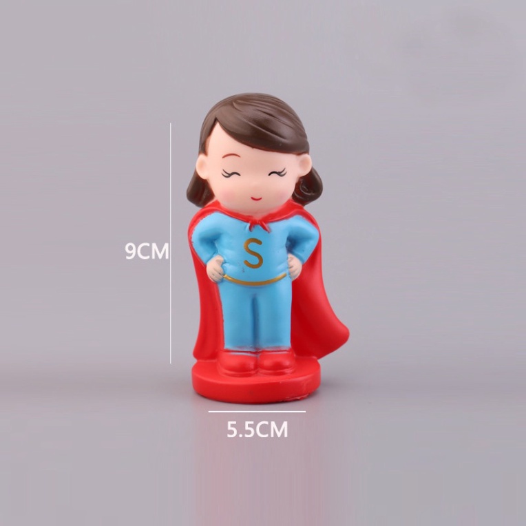 phụ kiện bánh kem bánh kem  [FREESHIP❤️] cặp đôi siêu nhân nhựa an toàn