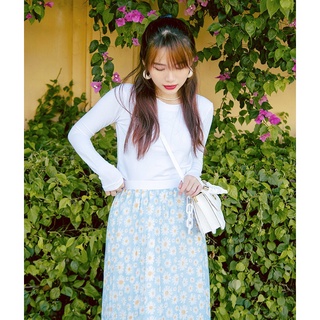 Chân váy hoa dập li Kims - cv21001