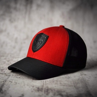 Nón kết PU MA FERRARI LOGO CAO SU NỔI CHẤTvải cotton nhập Hàn Quốc MÀU ĐỎ ĐEN Nón free size