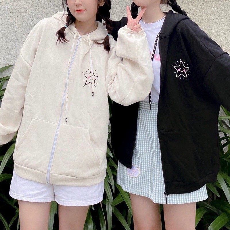 [Mã FATHANG5 giảm 10K đơn 50K]  Áo khoác nỉ bông thêu cầu vồng | BigBuy360 - bigbuy360.vn