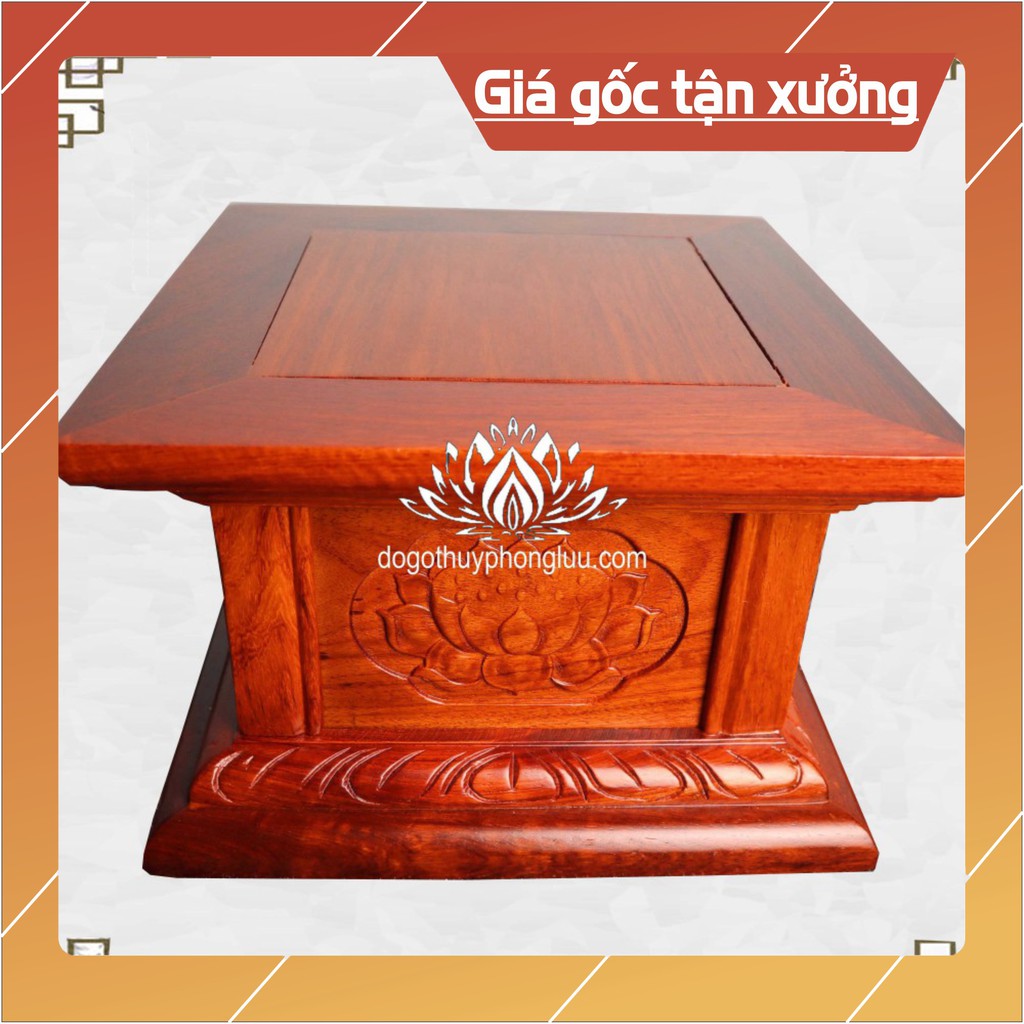 !!! HÀNG THỦ CÔNG !!! Đế hoa sen gỗ hương cao 17cm cỡ mặt dài 35cm rộng 25cm