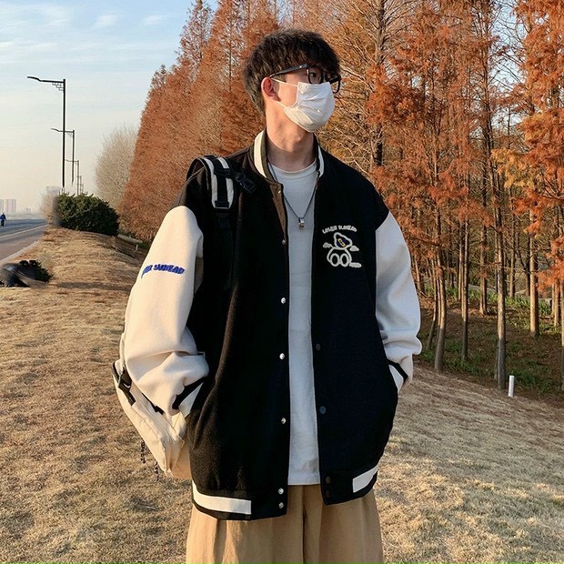 ÁO KHOÁC BOMBER NỮ HỌA TIẾT NAM NỮ GẤU CUTE ĐƠN GIẢN THỜI TRANG