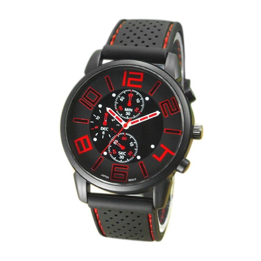 Đồng hồ quartz analog có dây đeo silicon phong cách thể thao thời trang cho nam