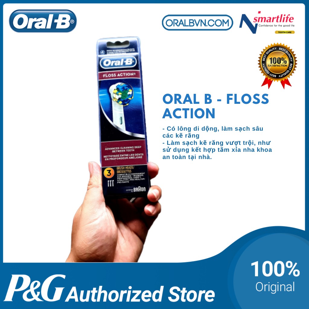[Mã FMCGFSS giảm 8% đơn 250K] Đầu bàn chải điện Oral B thay thế CROSS ACTION giúp đánh tan mảng bám | BigBuy360 - bigbuy360.vn
