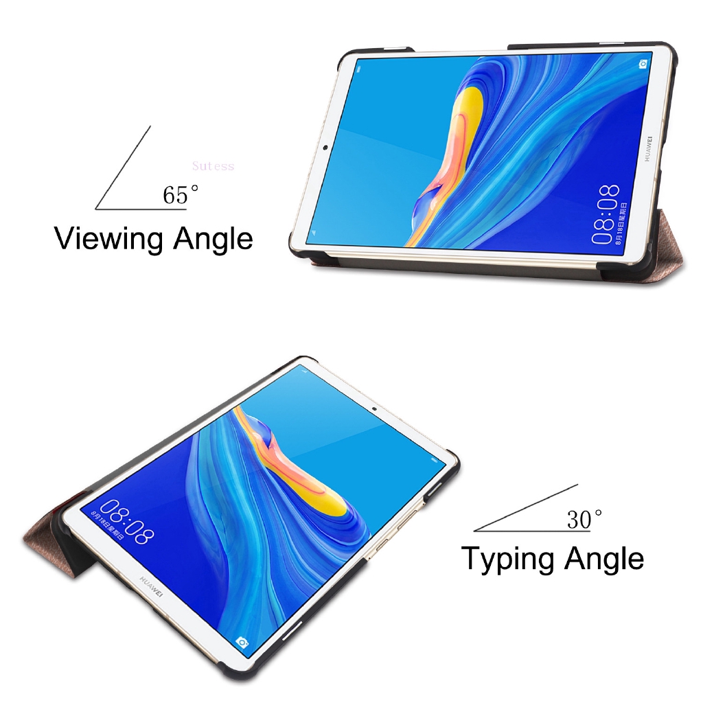 Bao da máy tính bảng Huawei Mediapad M6 M5 M3 Lite 8.4 8.0 10.8 2019 Smart khóa từ tính màu trơn