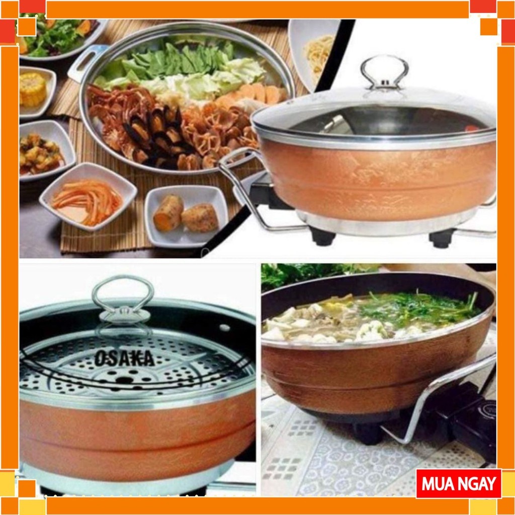 Nồi Lẩu Kiêm Chảo Điện Đa Năng OSAKAs 3.5L Công Suất Lớn tiện lợi -HUYHOANGCHUYENSI123