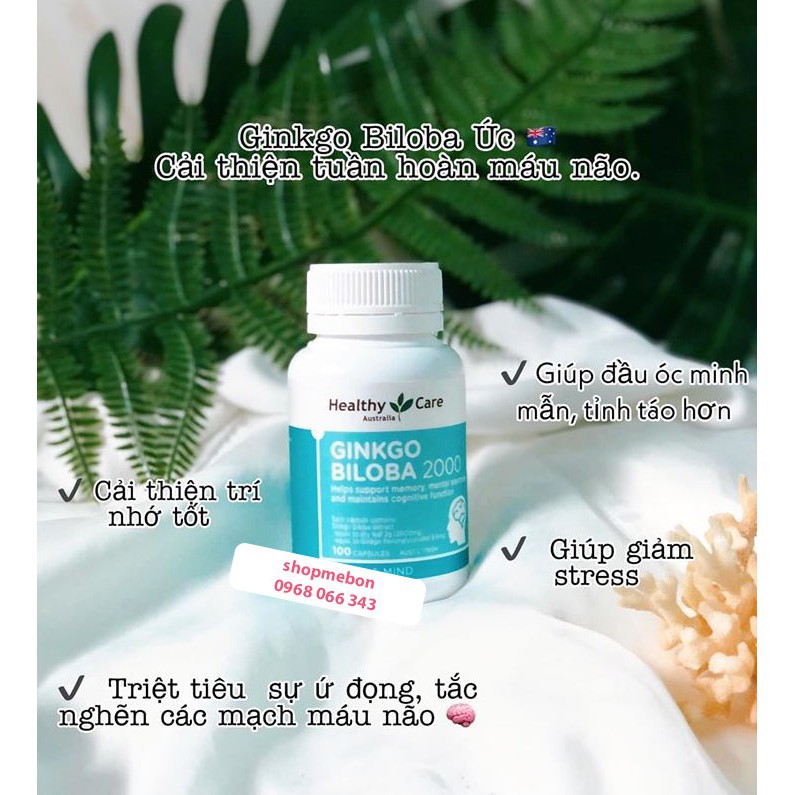 [CHUẨN AIR] Bổ não Healthy Care Ginkgo Biloba 2000, Bổ não Úc - 100 viên (Date mới nhất) | BigBuy360 - bigbuy360.vn