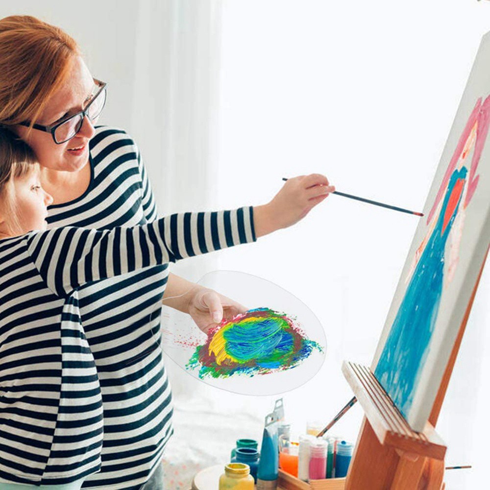 Khay Đựng Màu Vẽ Bằng Acrylic Trong Suốt Chống Dính Dễ Vệ Sinh Tiện Dụng Cho Học Sinh