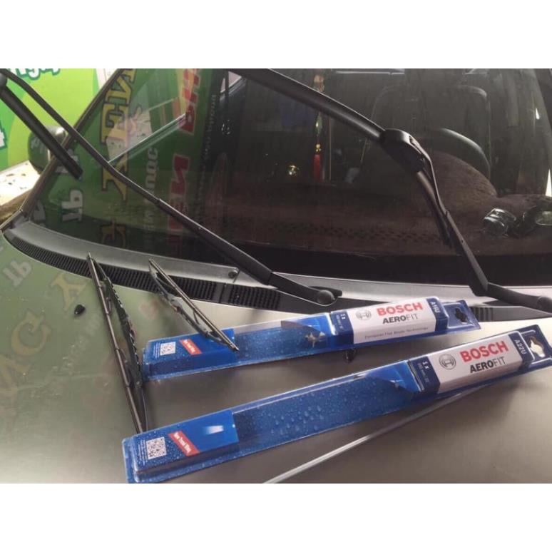 Gạt Mưa ô tô Bosch-Gạt mưa ô tô Bosch Aerofit không xương lưỡi gạt silicon, gạt sạch sâu, không gây tiếng ồn, đủ size