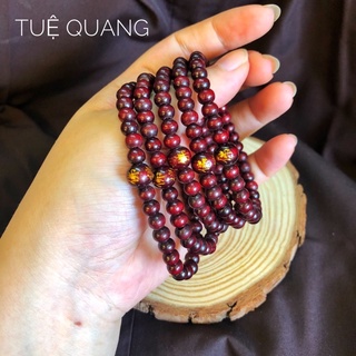 Vòng gỗ hạt khắc chữ Phật 4mm