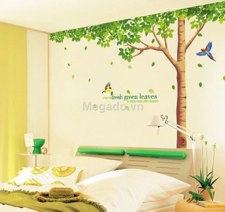 Decal dán tươnbf cây xanh to