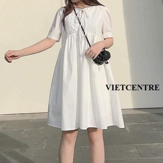 Váy babydoll trắng nơ ngực bánh bèo tiểu thư dễ thương - vietcentre