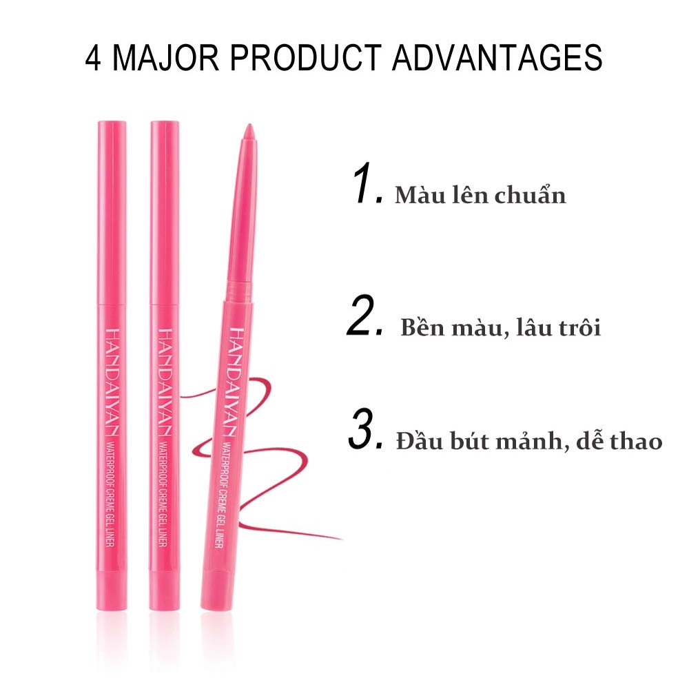 Bút Kẻ Mắt Dạng Gel HANDAIYAN Creme Gel Liner Nhiều Màu Không Thấm Nước Lâu Trôi C3