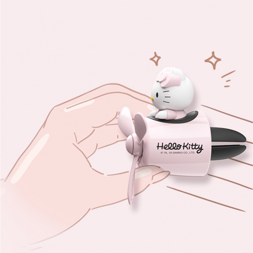 Quạt Khuếch Tán Hương Thơm Gắn Lỗ Thông Gió Xe Hơi Hình Mèo Kitty Hoạt Hình Đáng Yêu