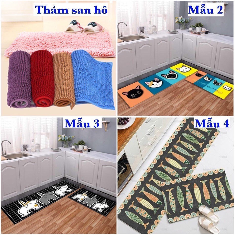 [FREESHIP❤️] BỘ 2 THẢM BẾP 3D CHỐNG TRƠN TRƯỢT NHƯ HÌNH