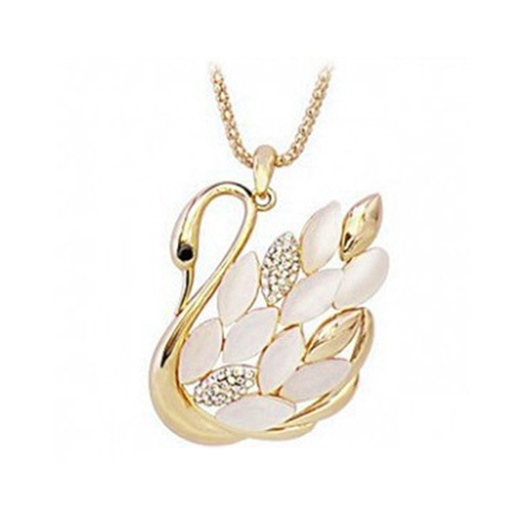 Vòng cổ mặt hình chim thiên nga đính đá lấp lánh thời trang cho nữ