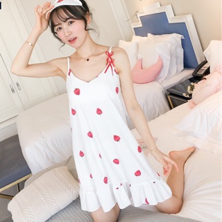 🍓ĐẦM HAI DÂY MẶC NHÀ CÓ MÚT NGỰC ( tặng kèm bịt mắt)