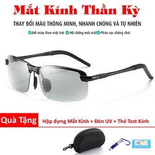 Kính mát thần kỳ Tech Pro Black, mắt kính Đổi màu theo cường độ ánh sáng mặt trời tính năng phân cực polarized chống lóa
