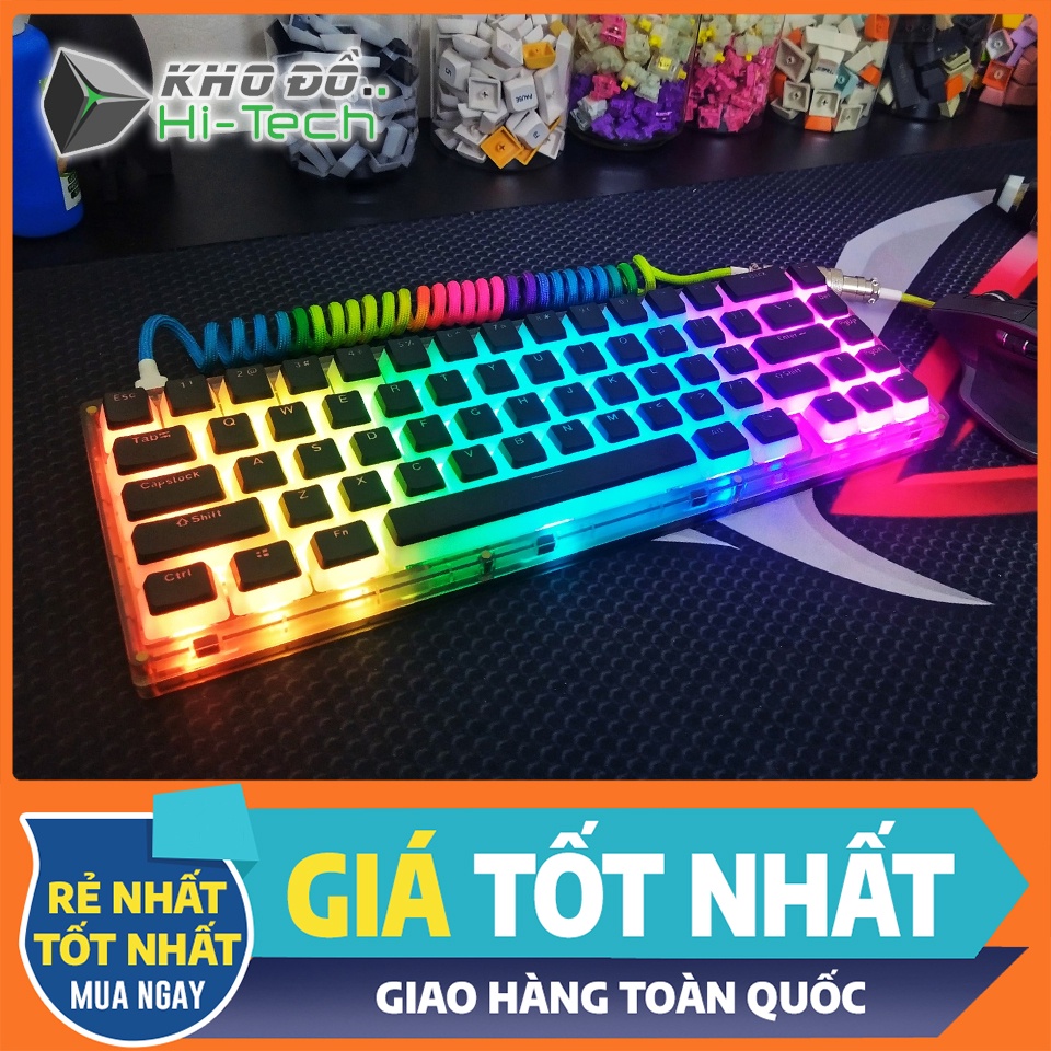 Cụm phím alpha bộ keycap Pudding đen cho bàn phím cơ (cụm phím chữ)