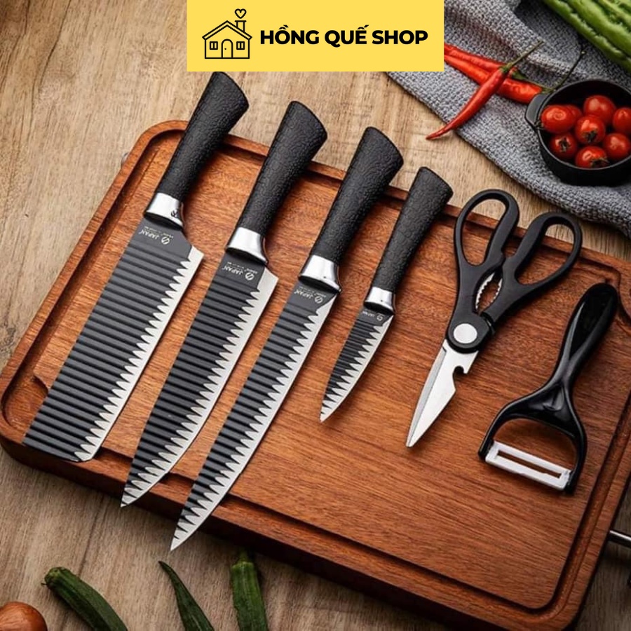 Bộ Dao Kéo Asakh 6 Món Cao Cấp Công Nghệ Nhật Bản